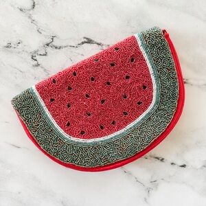 Lulu Seed Bead Watermelon Clutch